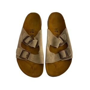 Birkenstock Betula Arizona Classic Two Buckle Slides Brown/Taupe 46 / M13